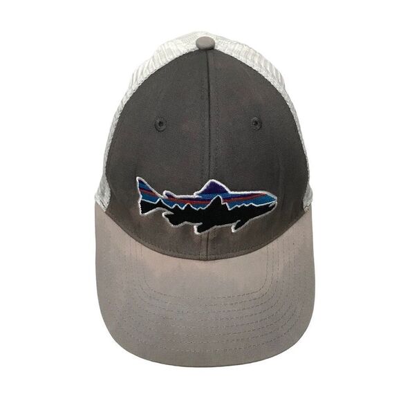 Patagonia Fitz Roy Trout mesh gray snapback baseball cap OS - Picture 2 of 10
